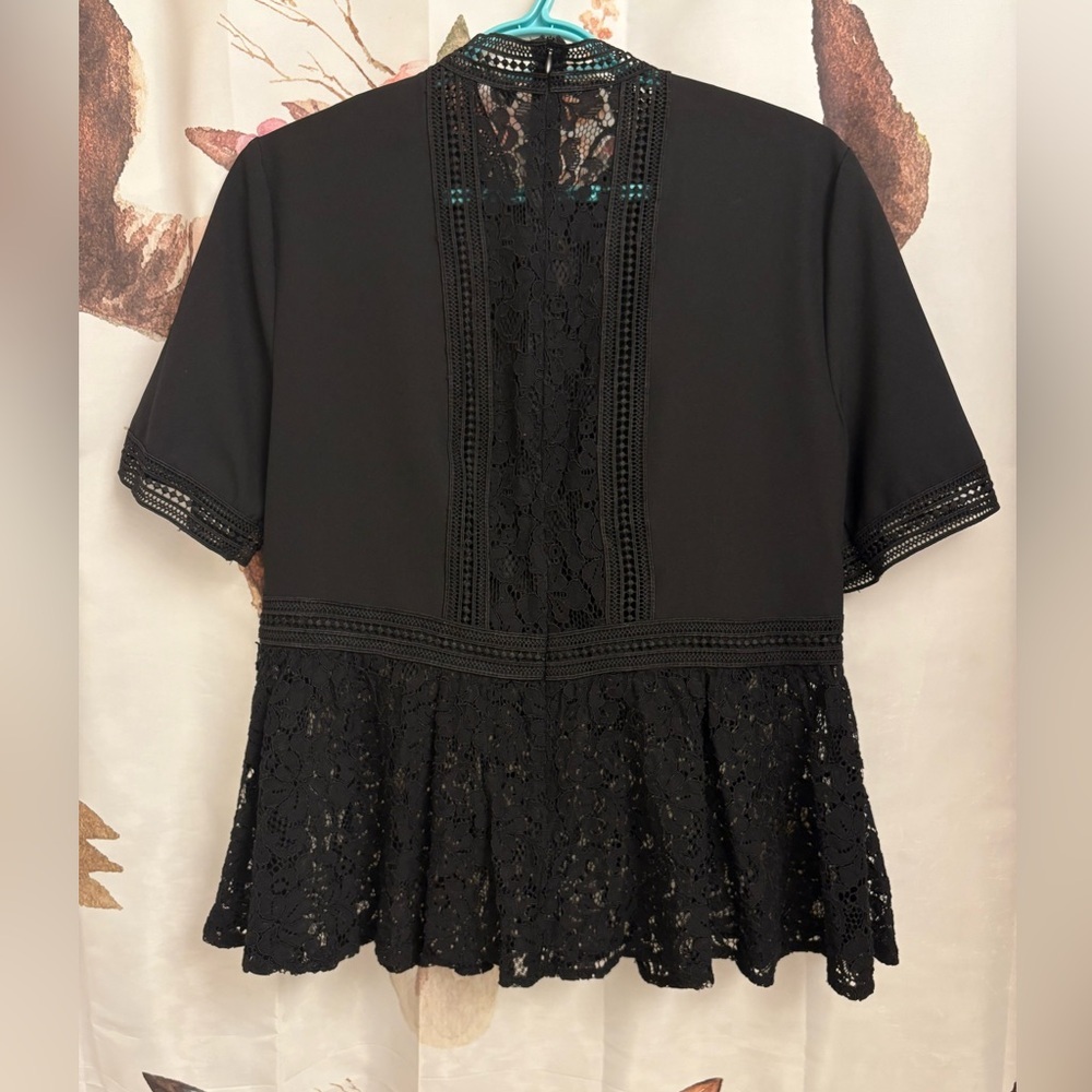 Zara Black Lace Detail Blouse​
